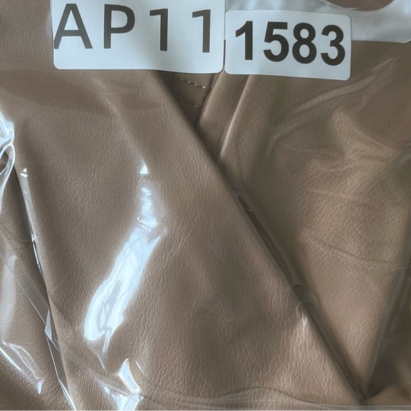 NWT H&M Tan Brown vegan Leather Leggings size 12 - Picture 8 of 8